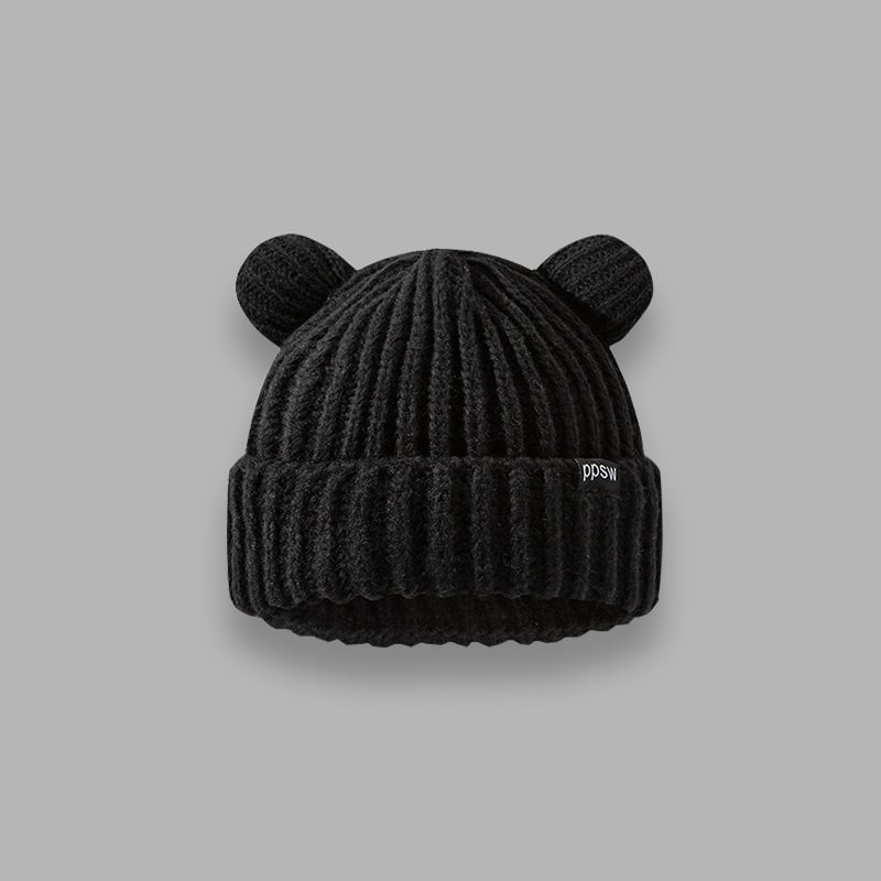 Large Edition Cute Bear Ears Loose Wool Hat