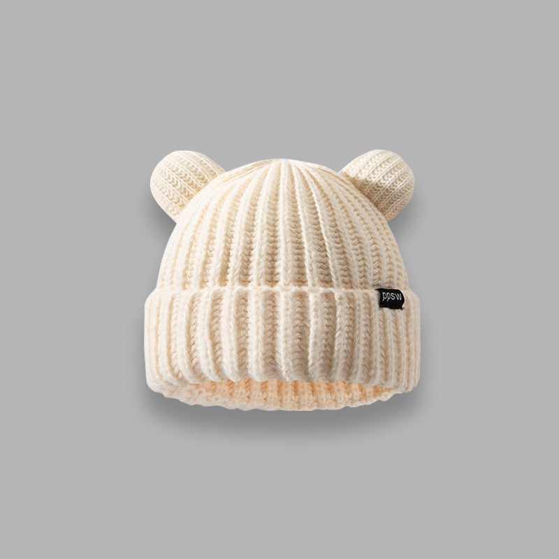 Large Edition Cute Bear Ears Loose Wool Hat