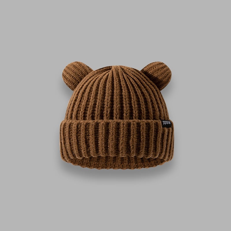 Large Edition Cute Bear Ears Loose Wool Hat